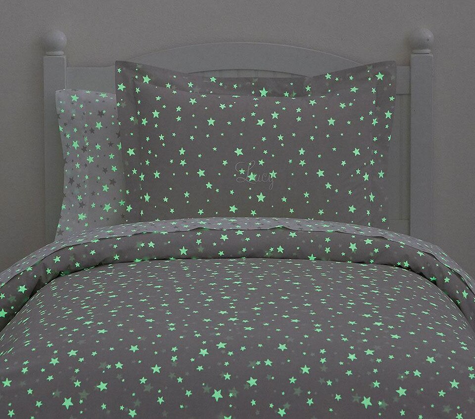 Organic Shining Star GlowintheDark Quilt Cover Pottery Barn Kids UK